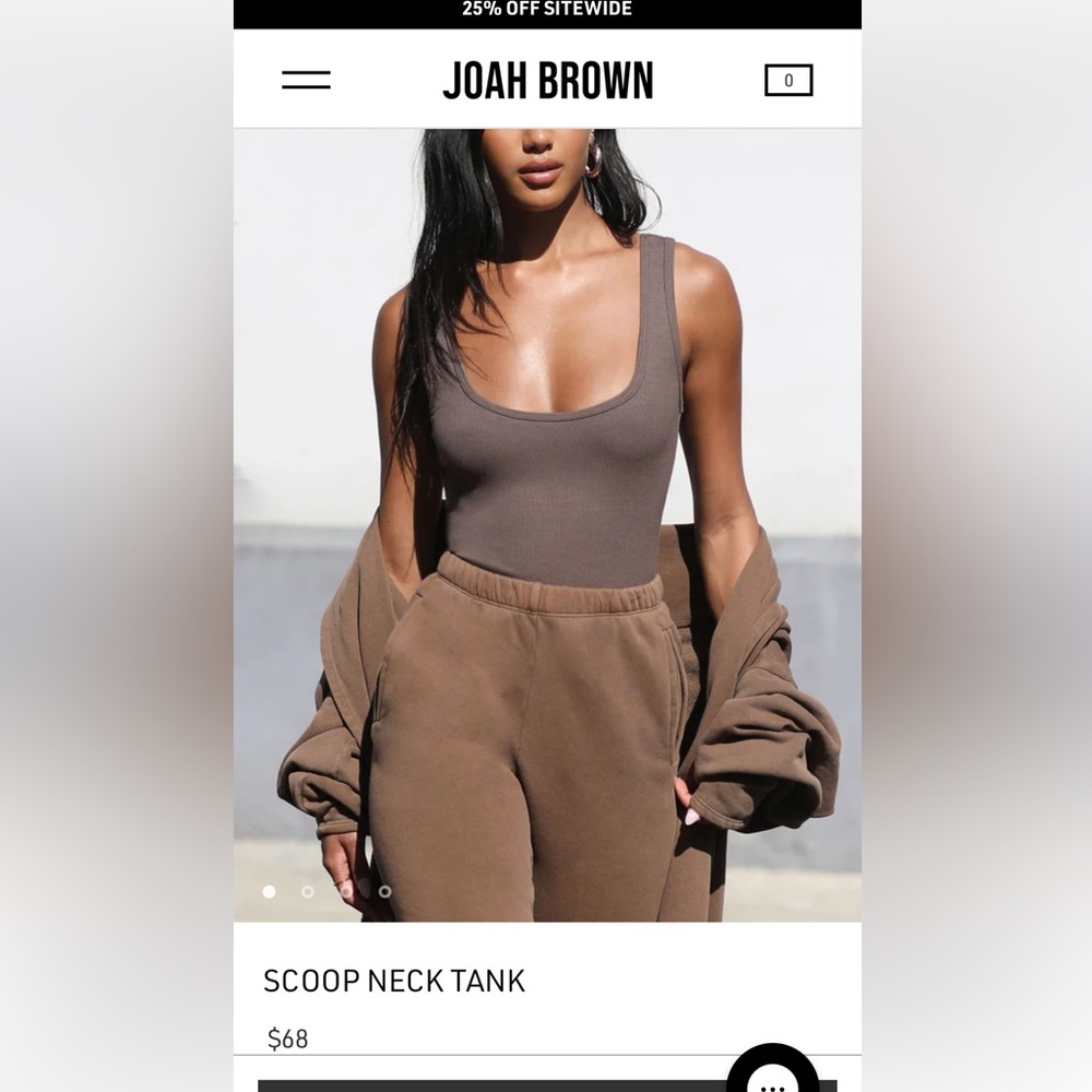Joah Brown Scoop Neck Tank M/L